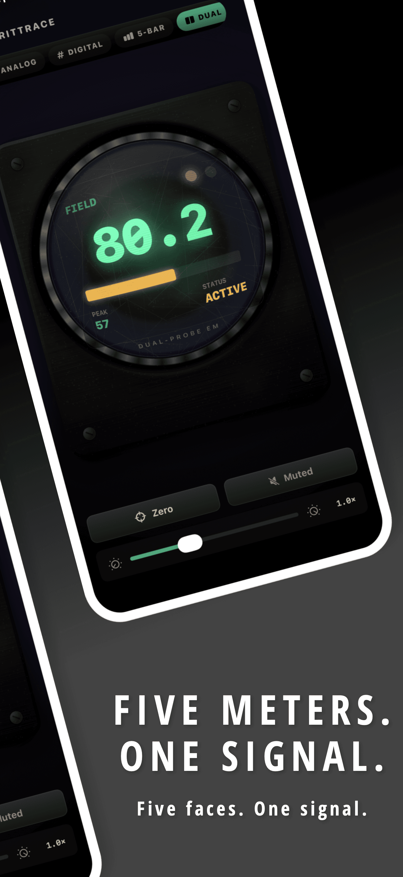SpiritTrace EMF digital and dual meter displays