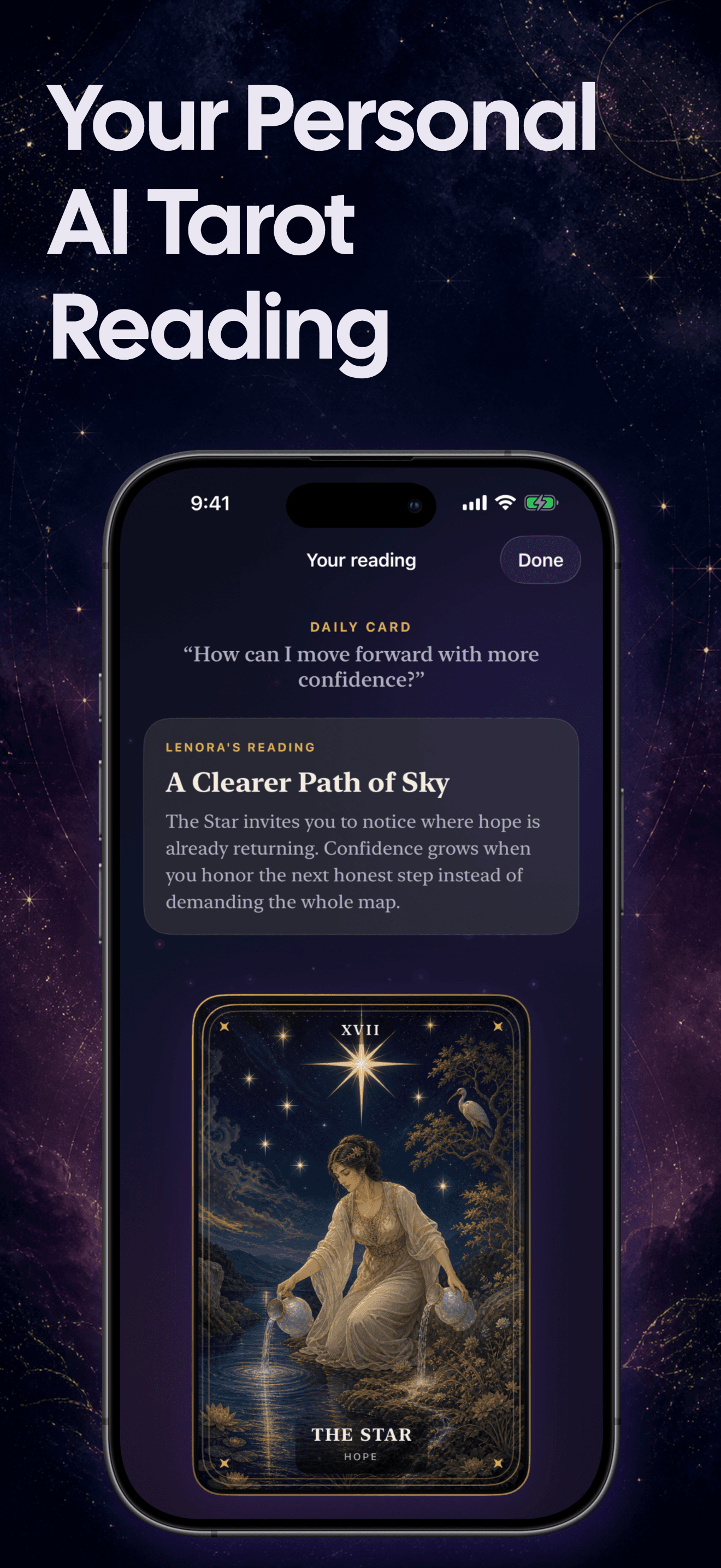Lenora personalized AI tarot reading